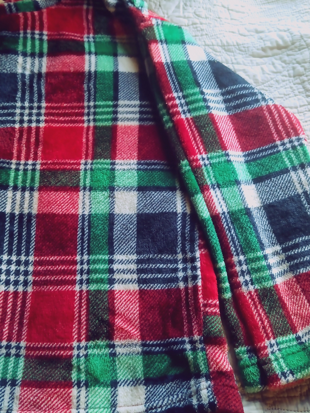 Women's Plush Plaid Pajama Pants in Red, Green & Black